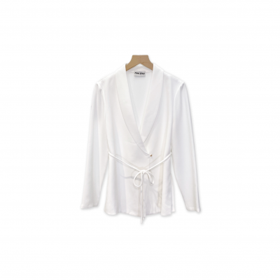 MIU MIU BELTED SUIT JACKET MIU MIU BELTED SUIT JACKET